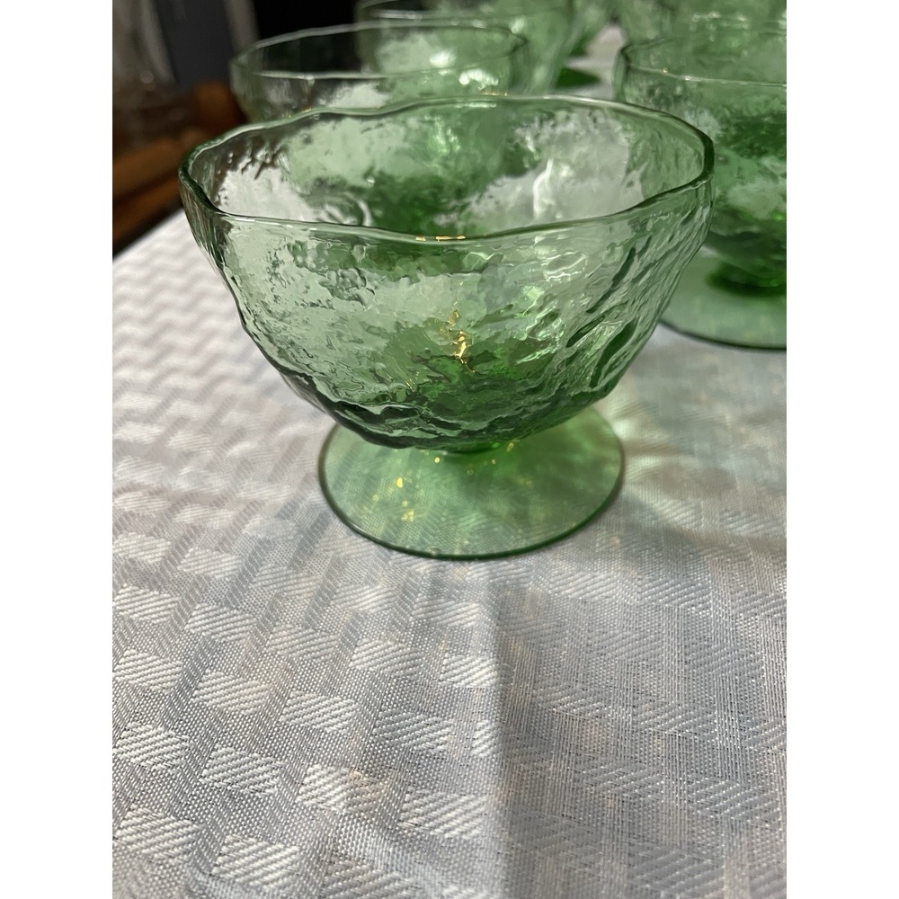 Morgantown crinkle green glasware from West Virginia - Picture 2 of 8